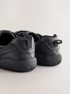 Next Noir - Chaussures d’école Barefoot en cuir à 2 lanières à fermeture par contact Discount
