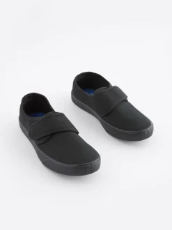 Next Noir - Chaussures d’école Plimsoll à fermeture par contact Outlet