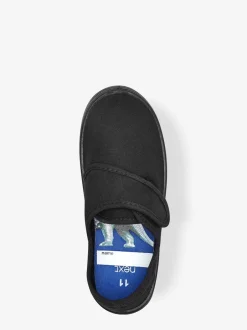 Next Noir - Chaussures d’école Plimsoll à fermeture par contact Outlet