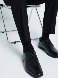 River Island Noir - Chaussures Derby habillées en cuir coupe large