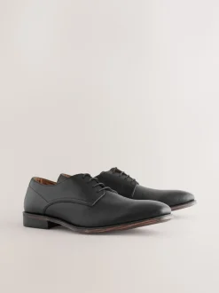 Next Noir - Chaussures Derby Saffiano en cuir New