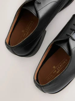 Next Noir - Chaussures Derby Saffiano en cuir New