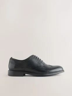 Next Noir - Chaussures Oxford Wingcap en cuir Sale