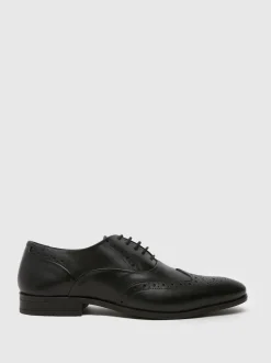 Schuh Noir - Chaussures Row en cuir Brogue Hot