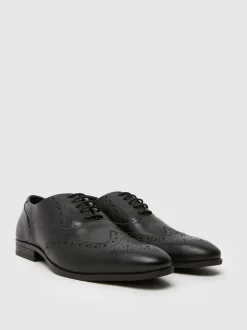 Schuh Noir - Chaussures Row en cuir Brogue Hot
