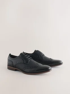 Next Noir - Chaussures Wingcap Brogue New