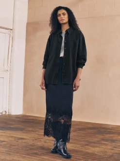 Next - Chemises oversize en Denim Noir Sale