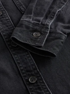 Next - Chemises oversize en Denim Noir Sale
