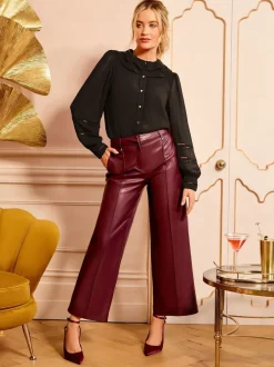 Love & Roses Noir - Chemisier manches longues à col volanté Best