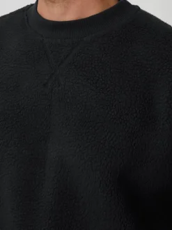 Threadbare Noir - Col ras du cou - Sweat-shirt Borg coupe décontractée Hot