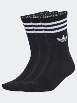 adidas originals - Col rond - 3-Rayures Chaussettes Col rond 3 paires Noir Outlet