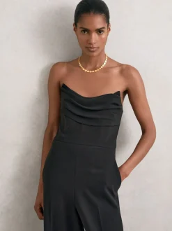 Reiss Noir - Combinaison ample structurée sans bretelles Ayla Outlet