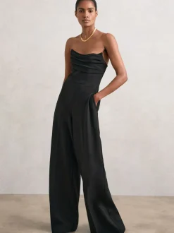 Reiss Noir - Combinaison ample structurée sans bretelles Ayla Outlet