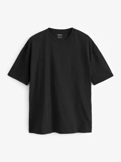 Next - Coupe ample - T-shirt Essential Col rond en coton Noir Hot