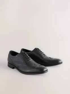 Next Noir - Coupe classique - Chaussures Richelieu Oxford en cuir Hot