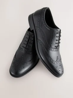 Next Noir - Coupe classique - Chaussures Richelieu Oxford en cuir Hot