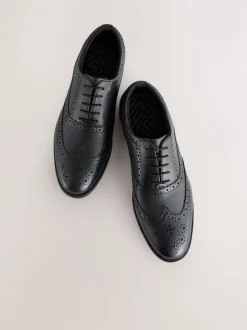 Next Noir - Coupe classique - Chaussures Richelieu Oxford en cuir Hot