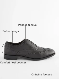Next Noir - Coupe classique - Chaussures Richelieu Oxford en cuir Hot