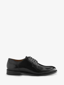 Next Noir - Coupe classique - Signature Leather Sole Derby Chaussures Clearance