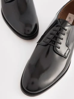 Next Noir - Coupe classique - Signature Leather Sole Derby Chaussures Clearance