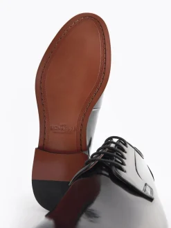 Next Noir - Coupe classique - Signature Leather Sole Derby Chaussures Clearance