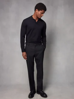 Next Noir - Coupe classique Pantalons élégants With Wool Best