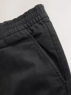 Next Noir - Coupe fuselée régulière - Pantalons Chinos extensibles plissés avec taille élastique Online