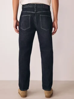 Next - Coupe fuselée régulière - délavé vintage Denim Jeans Noir New
