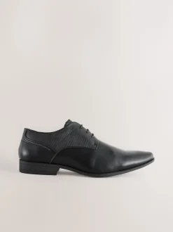 Next Noir - Coupe large - Chaussures Derby à lacets Discount