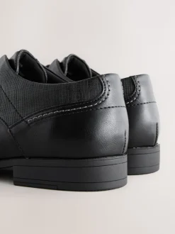 Next Noir - Coupe large - Chaussures Derby à lacets Discount