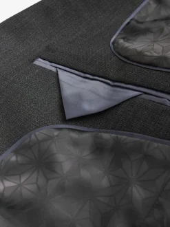 Next Noir - Coupe sur mesure - Veste de costume texturée en laine Blend Hot