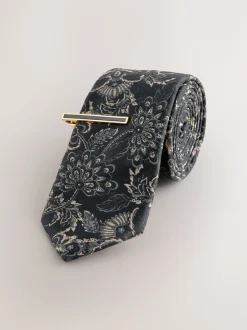 Next Noir - Cravate et pince design Sale