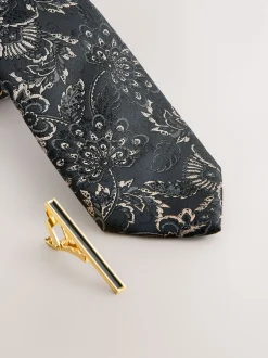 Next Noir - Cravate et pince design Sale