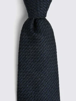 MOSS - Cravate Grenadine Noir Outlet