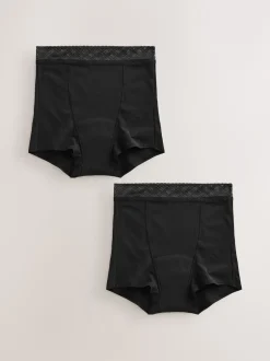 Next Noir - Culotte périodique à débit moyen 2 Pack Clearance