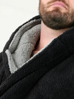 D555 Noir - Robe de chambre Newquay 1 super douce avec capuche Hot