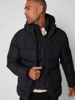 Threadbare Noir - Doudoune double couche imperméable à la douche