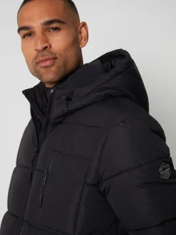 Threadbare Noir - Doudoune double couche imperméable à la douche