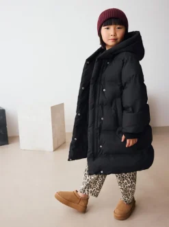 Next Noir - Doudoune imperméable doublée de fausse fourrure (3-16ans) Outlet