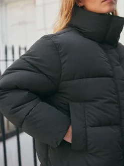 Next Noir - Doudoune mi-longue Résistant à la douche Best