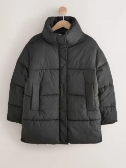 Next Noir - Doudoune mi-longue Résistant à la douche Best