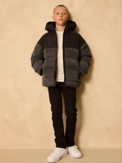 Next Noir - Doudoune réfléchissante doublée en micropolaire (3-16ans)