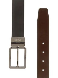 Dune London Noir - Opra Ceinture en cuir réversible Sale
