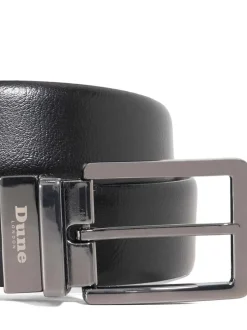 Dune London Noir - Opra Ceinture en cuir réversible Sale