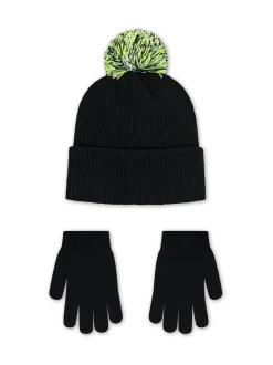 Nike Noir - Ensemble bonnet et gants Club en chenille Online