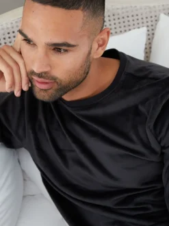 Threadbare Noir - Ensemble de vêtements de détente en velours Soft Touch de Hot