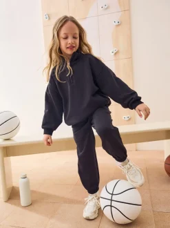 Next Noir - Ensemble sweat et jogging en coton riche à col cheminée (3-16ans) Clearance