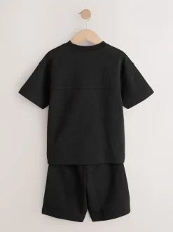 Next Noir - Ensemble t-shirt et short épais décontracté (3-16ans)