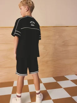 Next Noir - Ensemble t-shirt et short universitaire (3-16ans) Outlet
