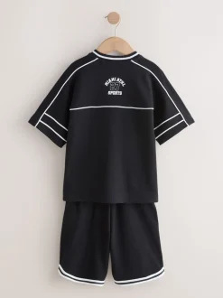 Next Noir - Ensemble t-shirt et short universitaire (3-16ans) Outlet